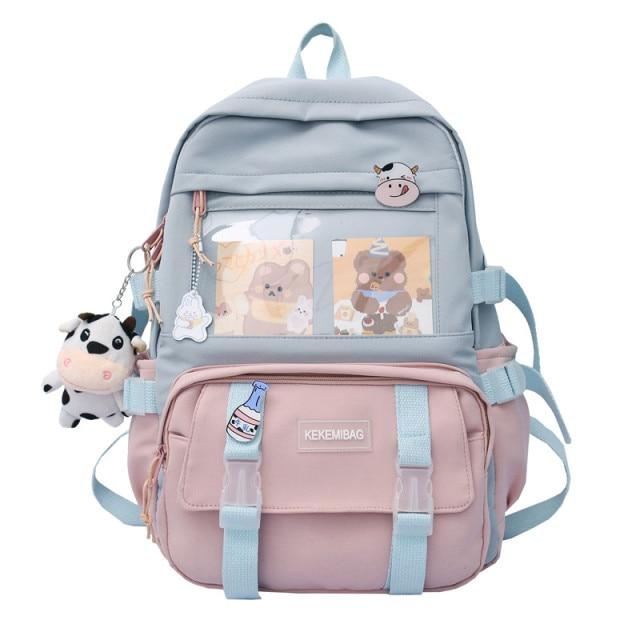 Canvas Kekemi Bear Friends Backpack-Kawaii Dream