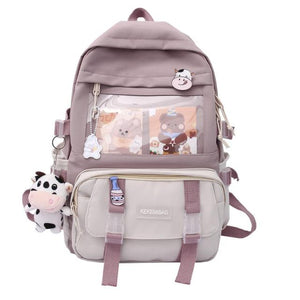 Canvas Kekemi Bear Friends Backpack-Kawaii Dream