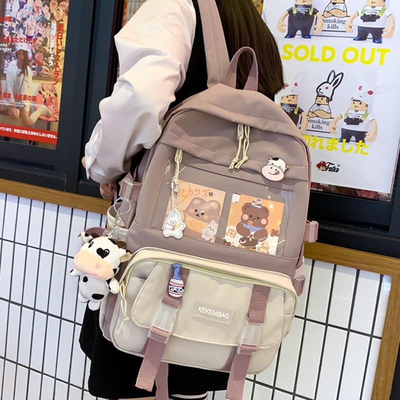 Canvas Kekemi Bear Friends Backpack-Kawaii Dream