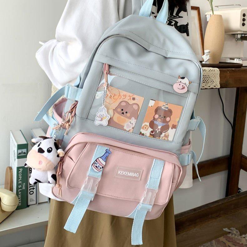 Canvas Kekemi Bear Friends Backpack-Kawaii Dream