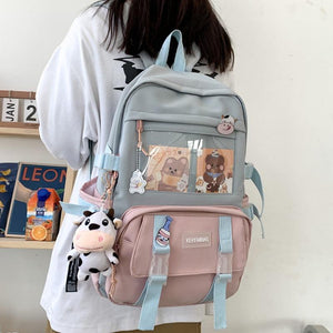 Canvas Kekemi Bear Friends Backpack-Kawaii Dream