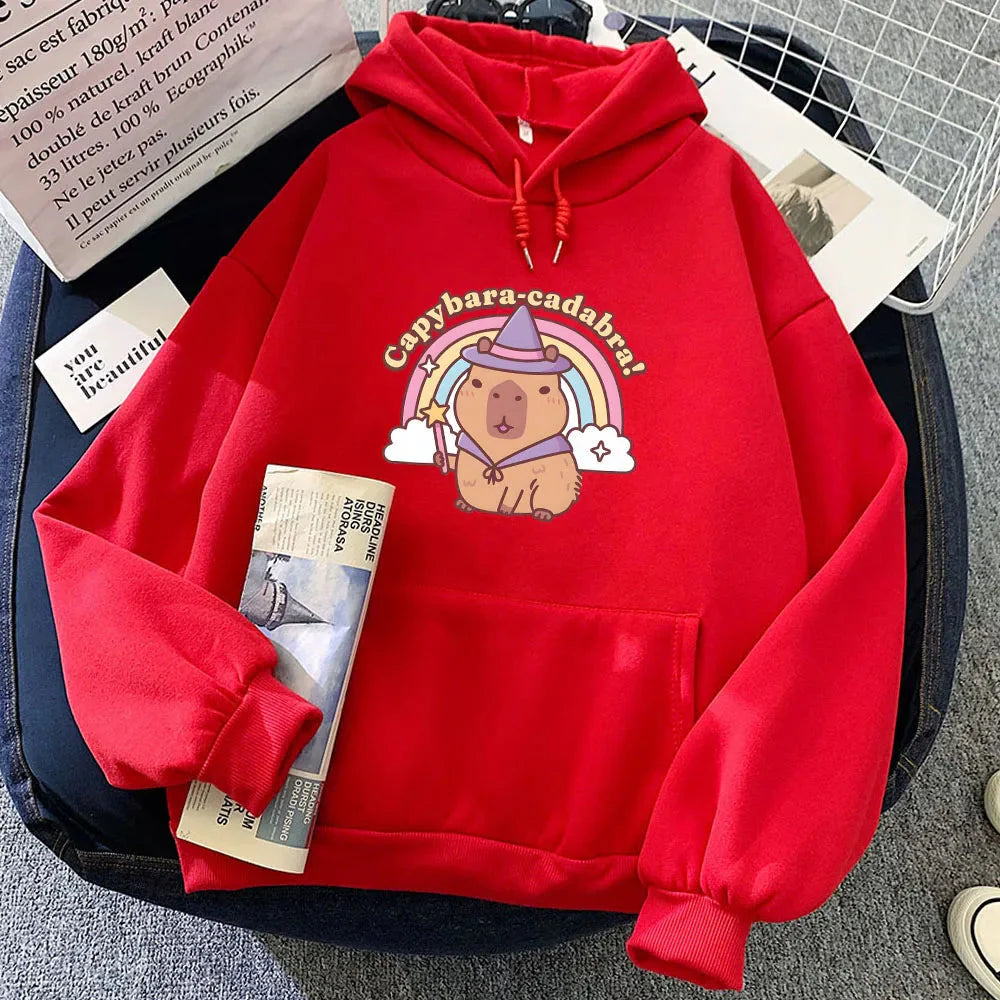 Capybara-Cadabra Rainbow Magician Unisex Hoodie-Kawaii Dream