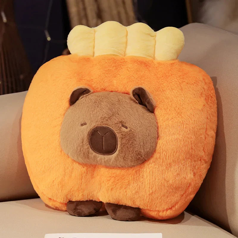Capybara Chips Toastie Bread Hamburger Plushie Pillows-Kawaii Dream