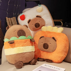 Capybara Chips Toastie Bread Hamburger Plushie Pillows-Kawaii Dream