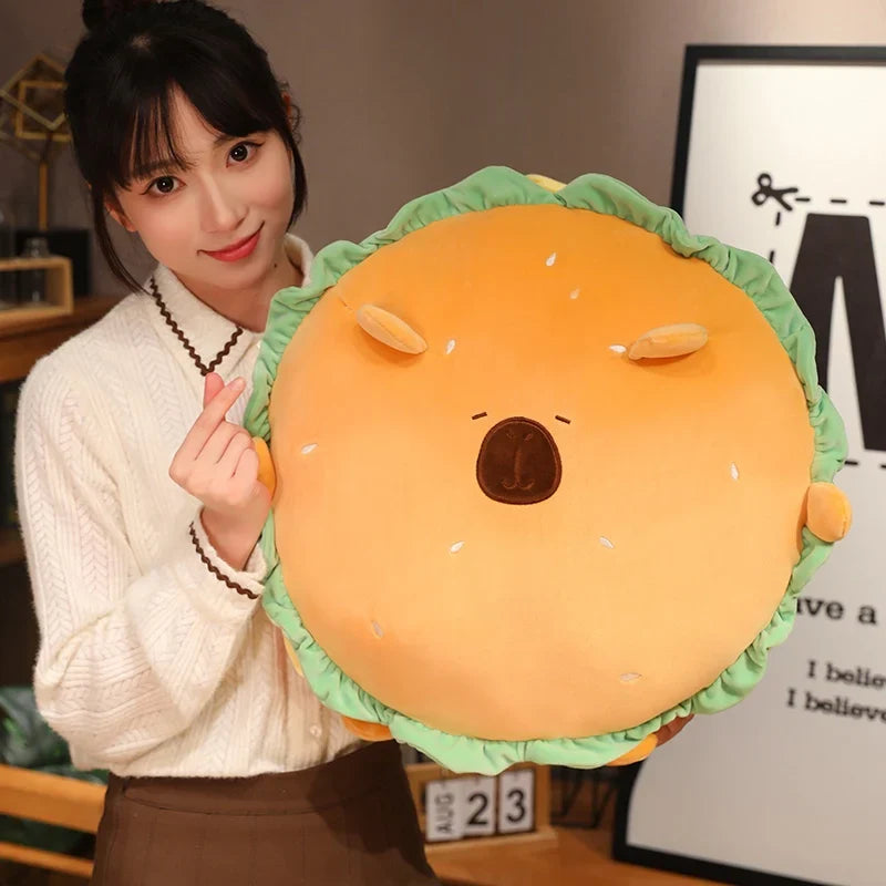 Capybara & Dog Hamburger Plushie Pillow-Kawaii Dream