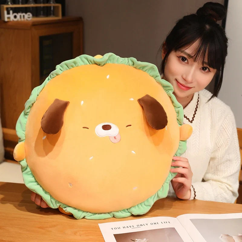 Capybara & Dog Hamburger Plushie Pillow-Kawaii Dream