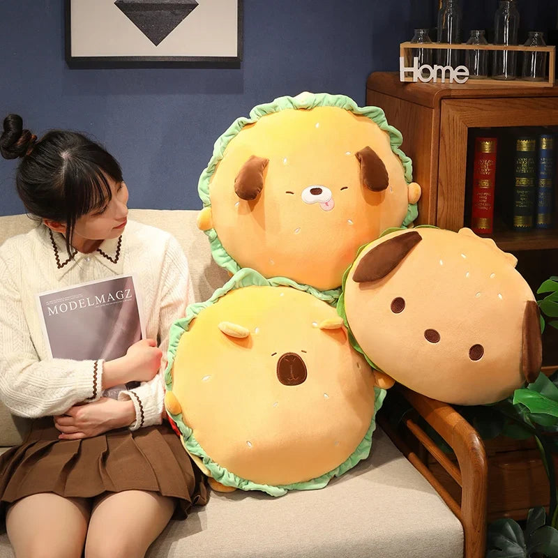 Capybara & Dog Hamburger Plushie Pillow-Kawaii Dream