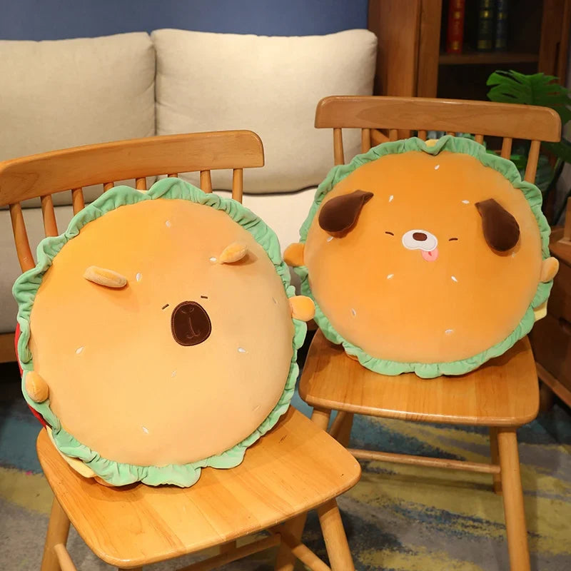 Capybara & Dog Hamburger Plushie Pillow-Kawaii Dream