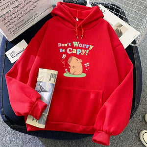 Capybara Don't Worry Be Capy Unisex Hoodie-Kawaii Dream