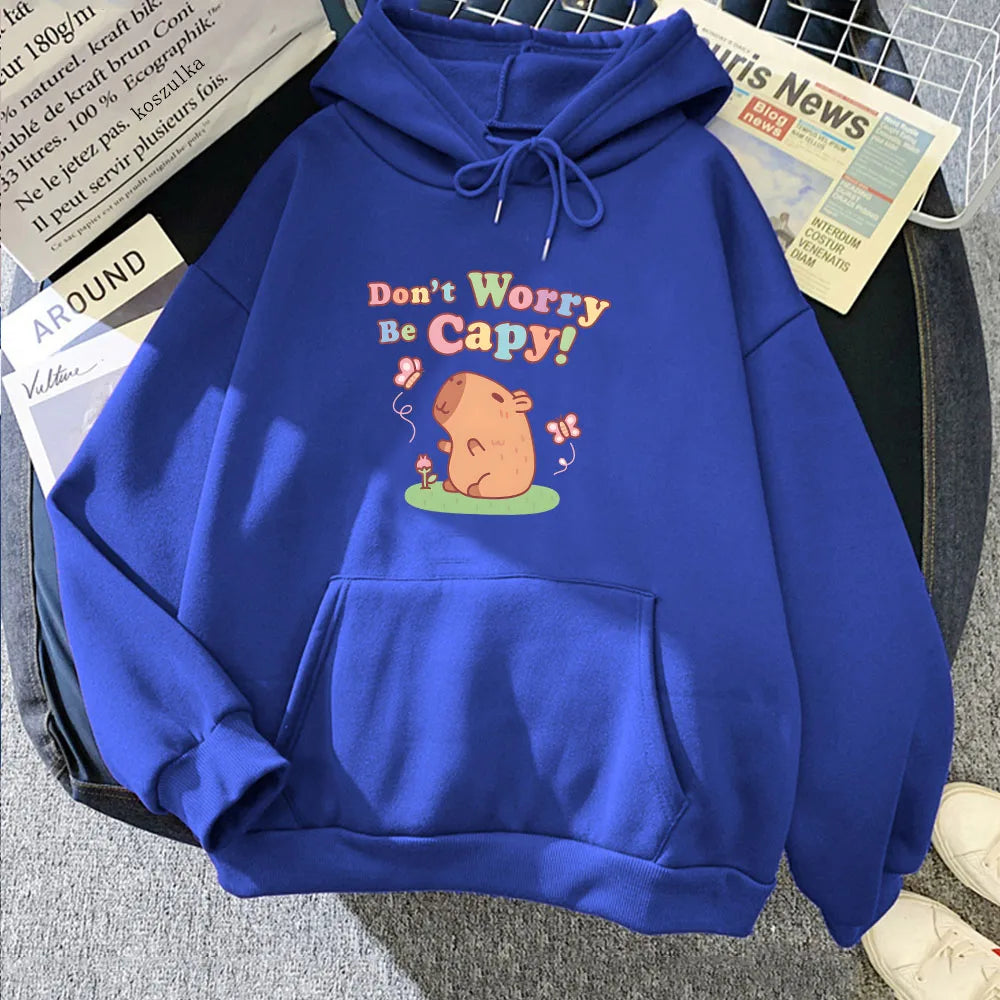 Capybara Don't Worry Be Capy Unisex Hoodie-Kawaii Dream