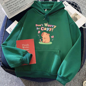 Capybara Don't Worry Be Capy Unisex Hoodie-Kawaii Dream