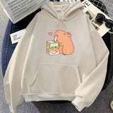 Capybara Drinking Orange Juice Unisex Hoodie-Kawaii Dream