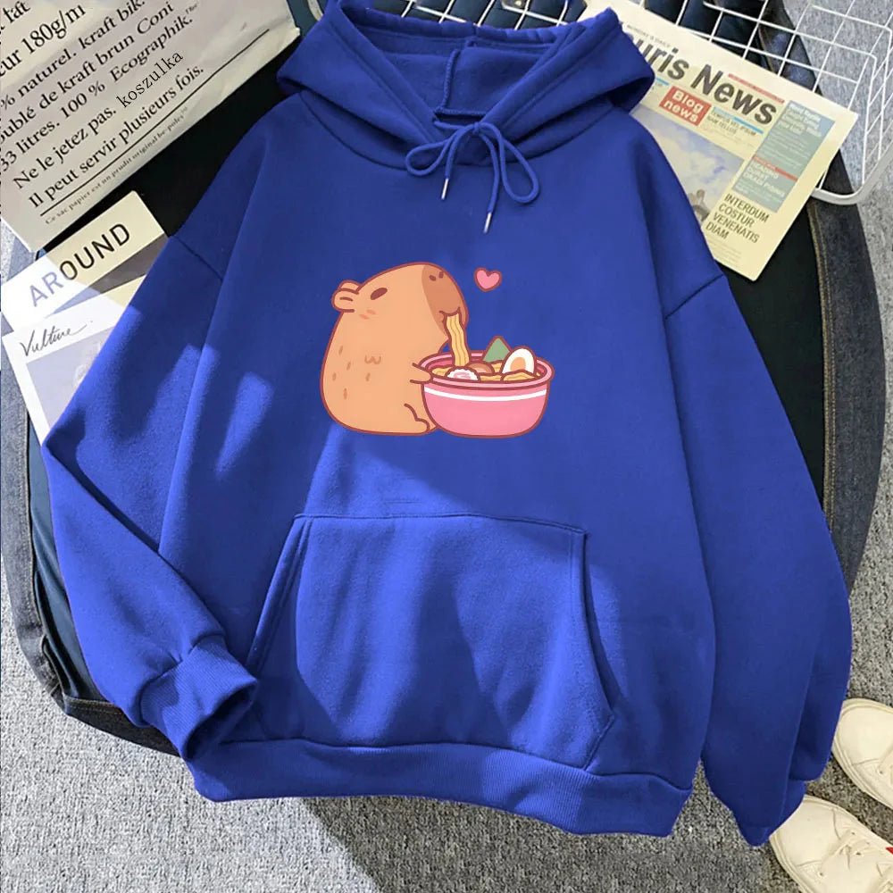 Capybara Eating Ramen Unisex Hoodie-Kawaii Dream