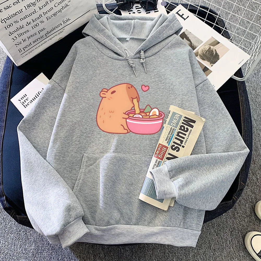 Capybara Eating Ramen Unisex Hoodie-Kawaii Dream