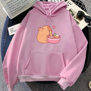 Capybara Eating Ramen Unisex Hoodie-Kawaii Dream