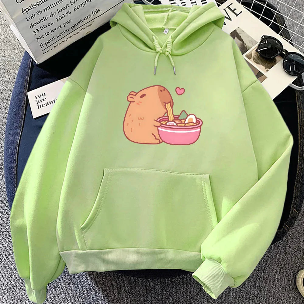 Capybara Eating Ramen Unisex Hoodie-Kawaii Dream