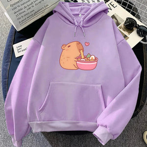 Capybara Eating Ramen Unisex Hoodie-Kawaii Dream