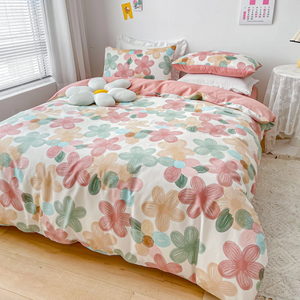Cartoon Floral Pink Purple Green Bedding Set Collection-Kawaii Dream