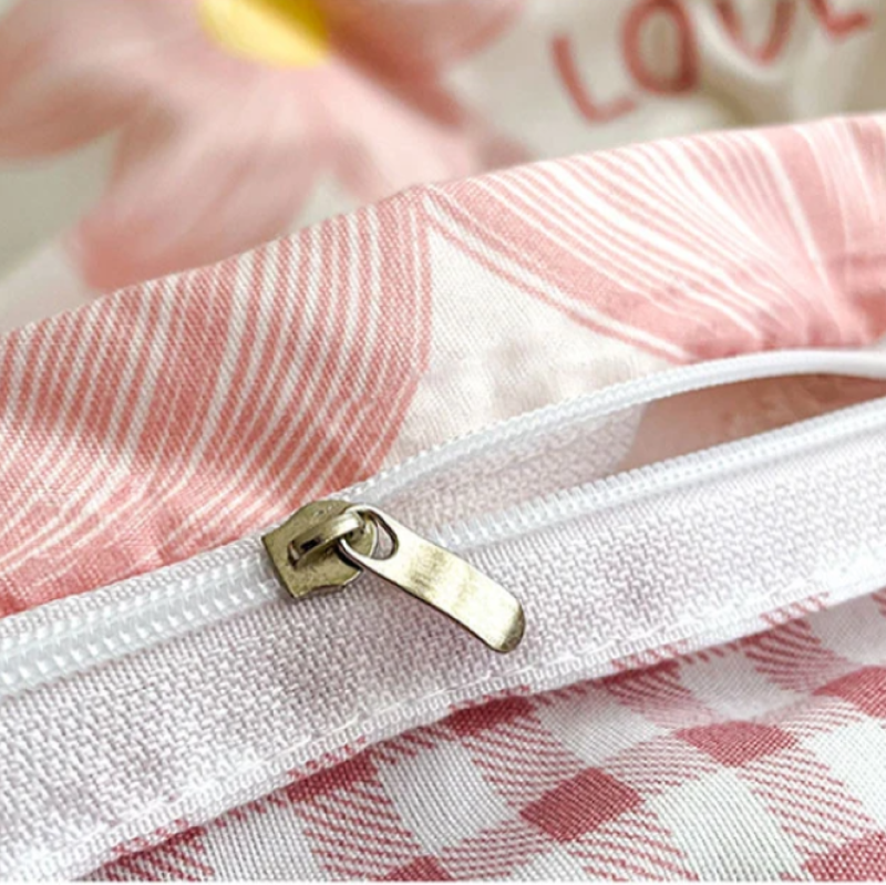 Cartoon Floral Pink Purple Green Bedding Set Collection-Kawaii Dream