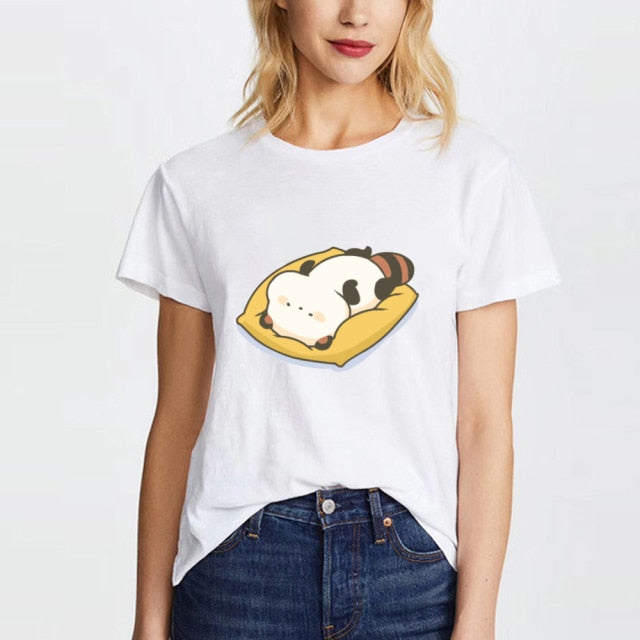 Cartoon Red Panda Collection 2 Women's Part Cotton Tee-Kawaii Dream