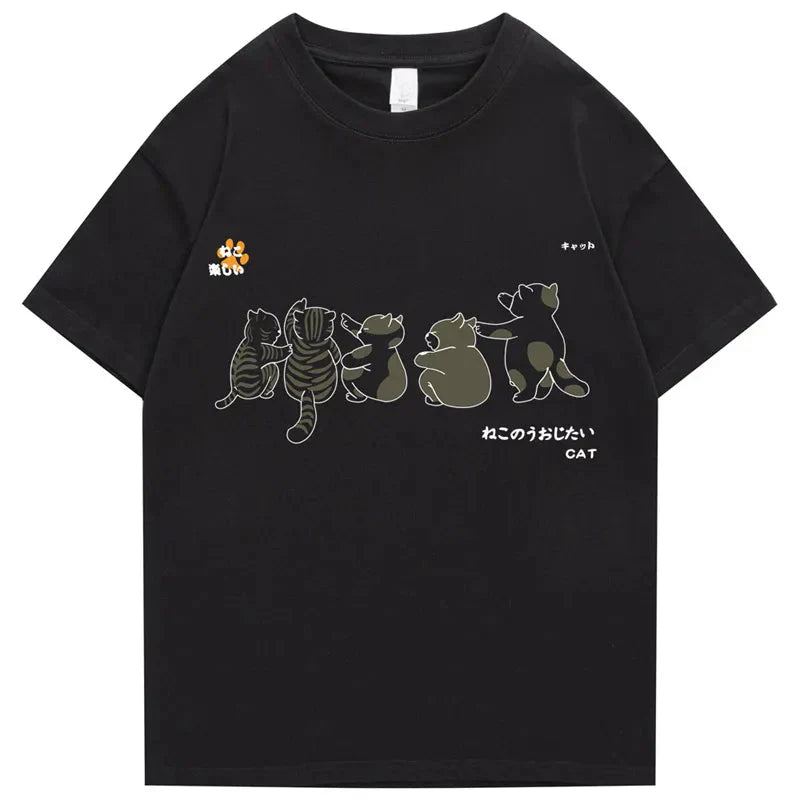 Cat Family Gazing at Stars Unisex Tee-Kawaii Dream