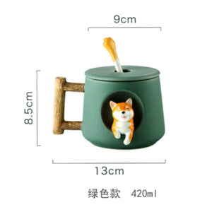 Ceramic Kawaii Shiba Mugs-Kawaii Dream