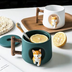 Ceramic Kawaii Shiba Mugs-Kawaii Dream