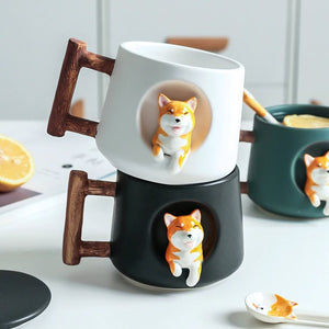 Ceramic Kawaii Shiba Mugs-Kawaii Dream