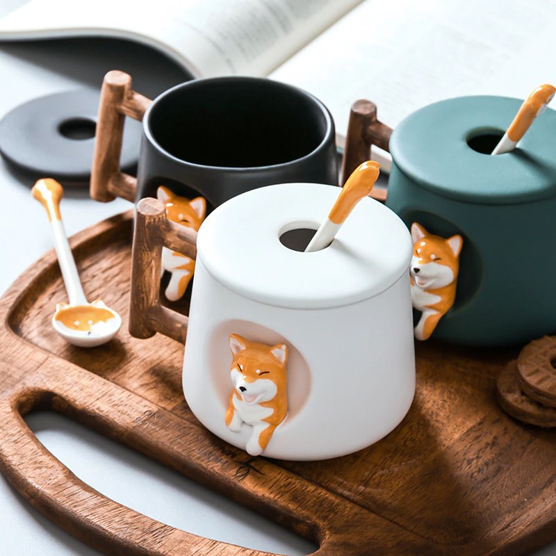 Ceramic Kawaii Shiba Mugs-Kawaii Dream