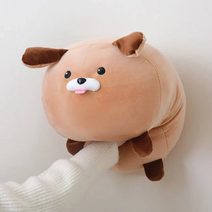 Cheerful White Brown Dog Plushies-Kawaii Dream