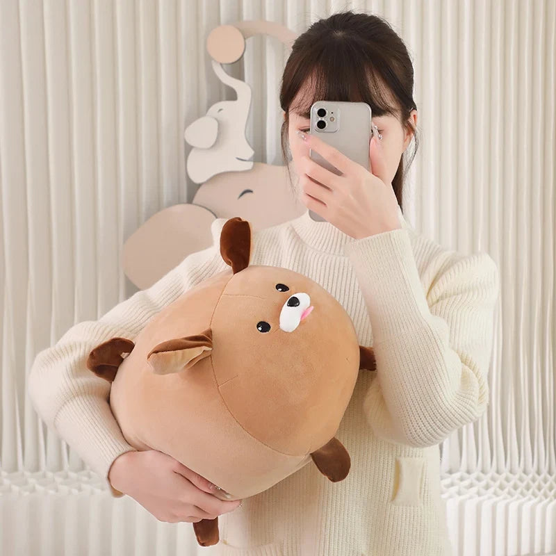 Cheerful White Brown Dog Plushies-Kawaii Dream