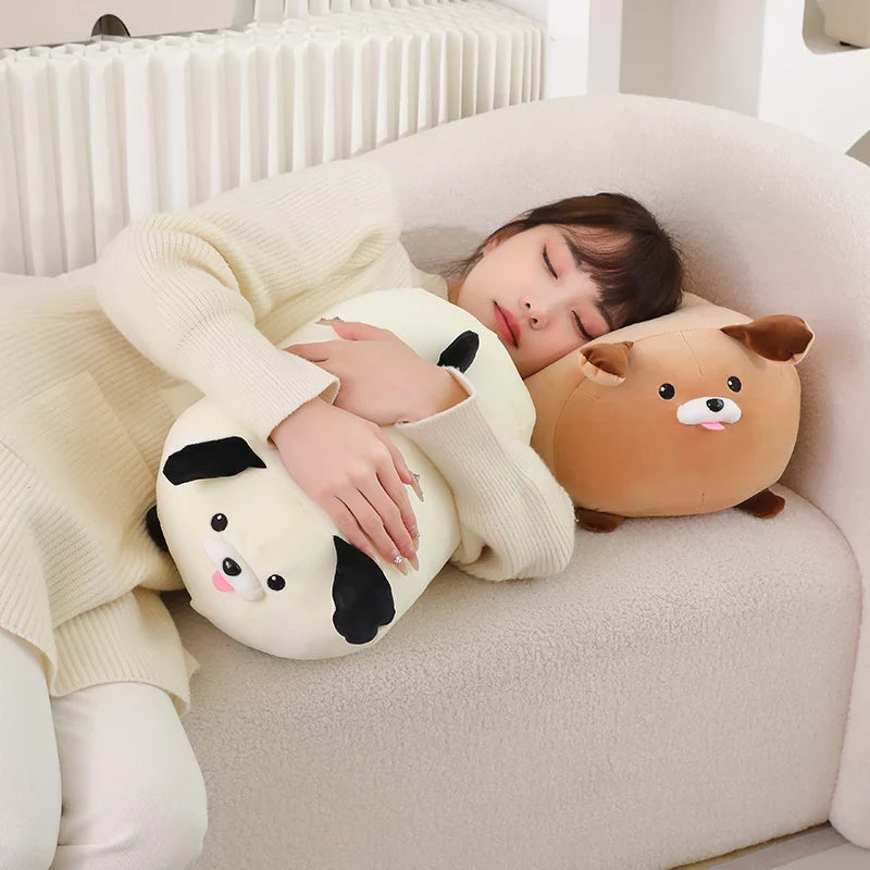 Cheerful White Brown Dog Plushies-Kawaii Dream