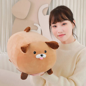 Cheerful White Brown Dog Plushies-Kawaii Dream