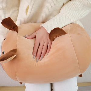 Cheerful White Brown Dog Plushies-Kawaii Dream