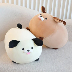 Cheerful White Brown Dog Plushies-Kawaii Dream