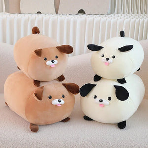 Cheerful White Brown Dog Plushies-Kawaii Dream