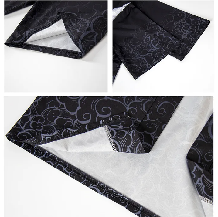 Cherry Blossomg Koi Fish Black Kimono Two-Piece Set-Kawaii Dream