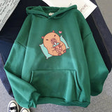 Chilling Capybara with Bubble Tea Unisex Hoodie-Kawaii Dream