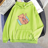 Chilling Capybara with Bubble Tea Unisex Hoodie-Kawaii Dream