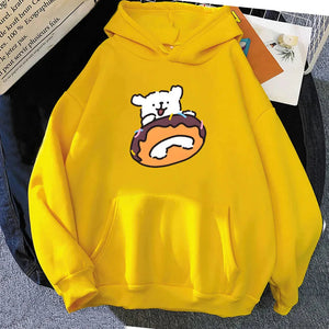 Chocolate Donut Luckie the Dog Unisex Hoodie-Kawaii Dream