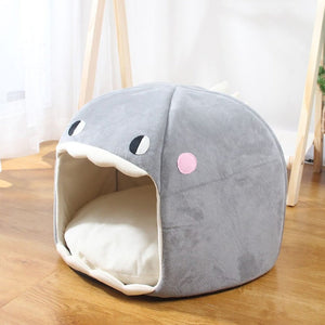 Chonky Kawaii Dinosaur Cave Cat Dog Bed-Kawaii Dream