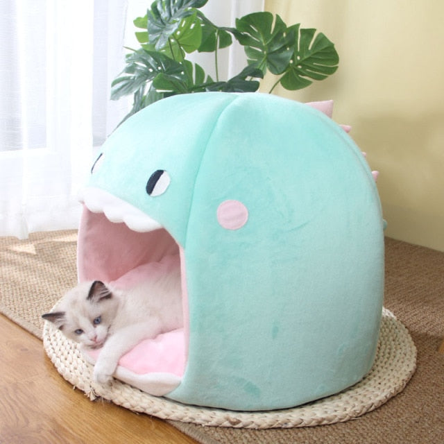 Chonky Kawaii Dinosaur Cave Cat Dog Bed-Kawaii Dream