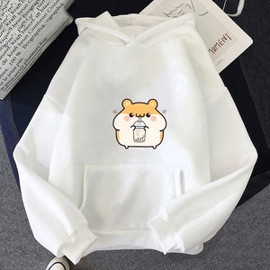 Chubby Hamster Drinking Bubble Tea Unisex Hoodie-Kawaii Dream