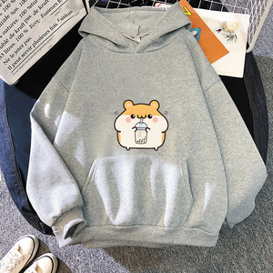 Chubby Hamster Drinking Bubble Tea Unisex Hoodie-Kawaii Dream