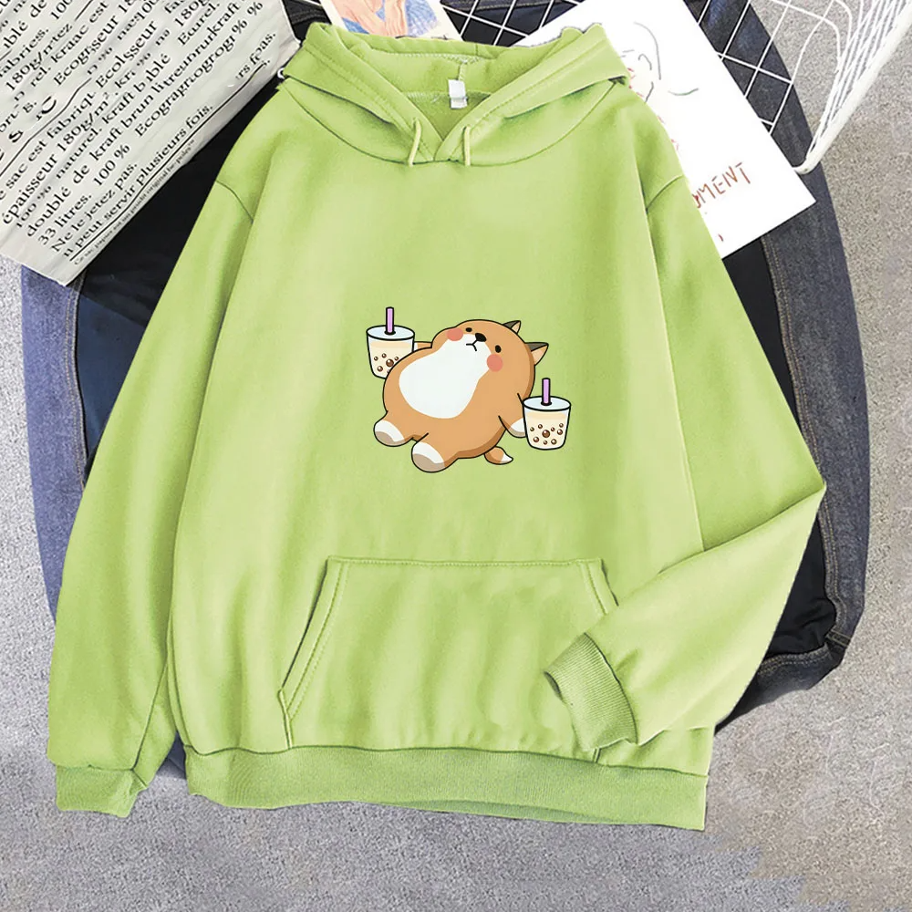 Chubby Shiba Inu Bubble Tea Unisex Hoodie-Kawaii Dream