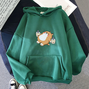 Chubby Shiba Inu Bubble Tea Unisex Hoodie-Kawaii Dream
