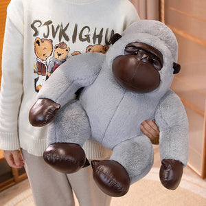 Chunky Black Silver Gorilla Ape Plushies-Kawaii Dream