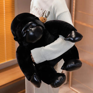 Chunky Black Silver Gorilla Ape Plushies-Kawaii Dream