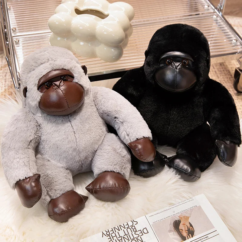 Chunky Black Silver Gorilla Ape Plushies-Kawaii Dream