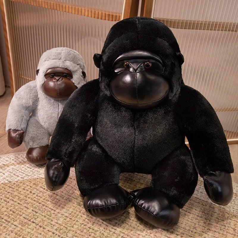 Chunky Black Silver Gorilla Ape Plushies-Kawaii Dream